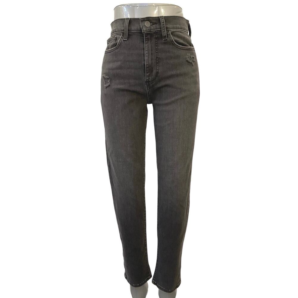 NWT Joe's Lilibet High Rise Straight Ankle Jeans Black Womens Size 24 Denim